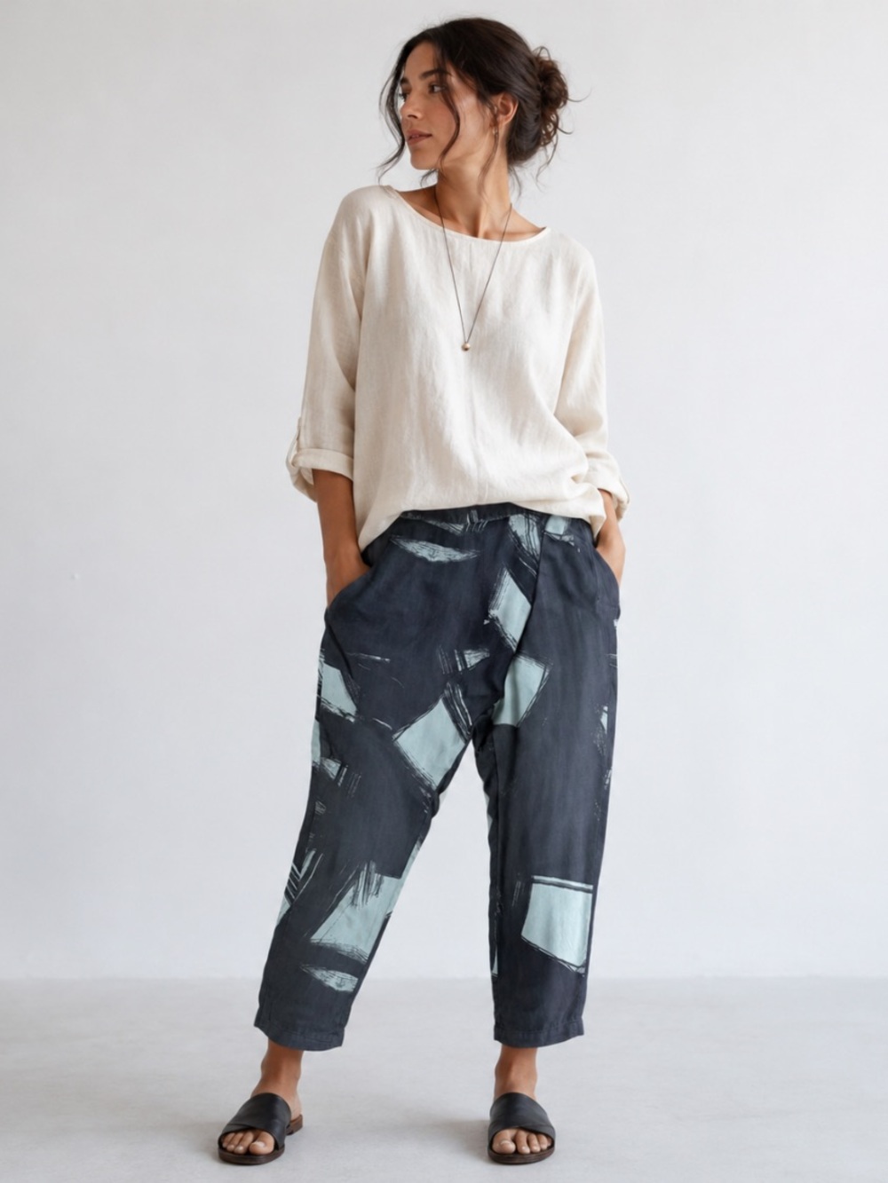 Maison Martin Margiela Silk Cropped Harem Pants Women’s Size 6